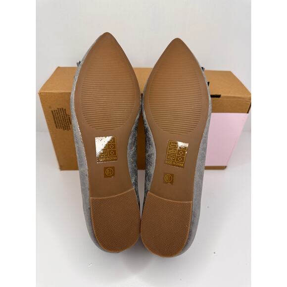 Journee Collection Judy Pewter Ruffle Pointed Toe Flats Women’s Size 8.5 NEW BOX - Picture 10 of 10